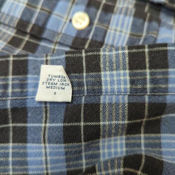 VTG Polo Ralph Lauren Shirt Men XL Blue Plaid Blake Flannel Button Pony Y2k - Picture 8 of 9